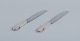 Georg Jensen 
Beaded.
Two 
short-handled 
dinner knives 
in sterling 
silver. 
Blade made of 
...