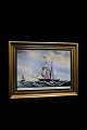 Bing & Grondahl Ship portraits drawn by Jacob Petersen 1774-1855 on porcelain and framed in a ...