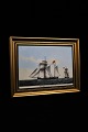 Bing & Grondahl Ship portraits drawn by Jacob Petersen 1774-1855 on porcelain and framed in a ...
