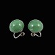 A. Dragsted - Copenhagen. 18k White Gold Screw Back Earrings with Jade.Designed and crafted by ...