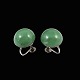 A. Dragsted - 
Copenhagen. 18k 
White Gold 
Screw Back 
Earrings with 
Jade.
Designed and 
crafted by ...