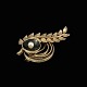 A. Michelsen. Gold Plated Sterling Silver Brooch with Pearl and enamel.Designed and crafted by ...