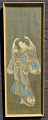 Japanese artist 
(19th century): 
A woman in a 
kimono sets her 
hair. Colored 
woodcut. 
Signed. 74 X 
...