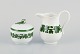 Meissen Green Ivy Vine, sugar bowl and creamer.