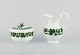 Meissen Green Ivy Vine, a large sugar bowl and a large creamer.
