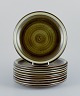 Marianne 
Westman for 
Rörstrand, 
"Maya", a set 
of ten plates 
with 
green-toned ...