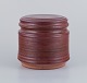 Mogens Nielsen, 
Nysted, 
Denmark, large 
handmade lidded 
jar in ceramic 
with brown ...