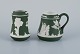 Adams, England, miniature vase and miniature mug in biscuit porcelain.
Classic scenes.