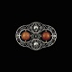 Jacob Andreas 
Bödewadt. 
Danish Silver 
Brooch with 
Amber.
Designed and 
crafted by 
Jacob Andreas 
...