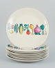 Villeroy & 
Boch, 
Luxembourg, 
eight 
"Primabella" 
dinner plates 
in stoneware 
featuring 
various ...