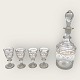 Carafe with 4 
glasses, With 
painted 
flowers, Carafe 
with 22cm high, 
8cm in 
diameter, Glass 
7cm ...
