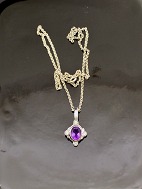 Sterling silver pendant with amethyst