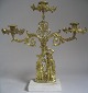 English candelabra in gilded bronze, 19th century. With two figures under a tree. Stamped: ...