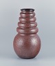 West Germany, floor vase in ceramic with glaze in shades of brown.
