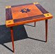 Folding Danish game table, 1950s. With marquetry in the corners: panes, claws, hearts and ...