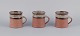 Nysted keramik.
Tre kopper i keramik med brune nuancer. Håndlavet.