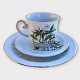 Firkløveren, 
Carl Von Linné, 
Coffee trio 
set, Anemone 
1978, Cup 7cm 
high, Plate 
17cm in 
diameter ...