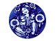 Bjorn Wiinblad
Large dark blue platter with a woman