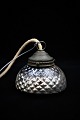 Old 19th century ceiling lamp with a shade in waffled Mercury silver Glass with a nice old ...