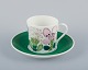 Stig Lindberg for Gustavsberg, Sweden. Rare "Tahiti" coffee cup with  saucer. 
Hand-painted with floral motifs. Retro style.