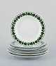 Meissen, Germany, Green Ivy Vine, seven plates in three different sizes. 
Hand-painted.