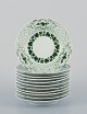 Meissen, 
Germany, Green 
Ivy Vine, a set 
of eleven small 
plates with 
reticulated 
edges. ...
