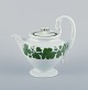 Meissen, Germany, Green Ivy Vine, teapot with swan-shaped handle. Hand-painted.