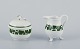 Meissen, Germany, Green Ivy Vine, sugar bowl and creamer. Hand-painted.