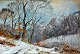 Milton Jensen, 
Carl (1855 - 
1928) Denmark: 
Snow landscape. 
Oil on canvas. 
Signed 1917. 31 
x 45 ...