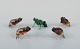 Murano, Italy. 
A collection of 
five miniature 
glass figurines 
of frogs in 
colored art ...