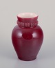 Pol Chambost 
(1906-1983), 
French 
ceramist.
Hand-decorated 
ceramic vase 
with 
burgundy-toned 
...