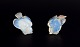 Sabino, France. 
Two bird chicks 
in art glass, 
Art Deco 
opaline glass 
with a bluish 
...