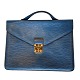 Louis Vuitton; blue briefcase in leather. With leather handel, and gold colored hardware. In ...