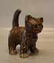 Knud Basse Brown Glazed Cat 14.5 x 13 cm
