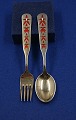 Michelsen Christmas spoon and fork 1957 of Danish 
gilt sterling silver