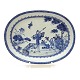 An Oval deep blue decorated Chinese porcelain plateQing Dynasty 18th. centurySize: 33x25cm