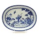 An Oval deep 
blue decorated 
Chinese 
porcelain plate
Qing Dynasty 
18th. century
Size: 33x25cm