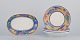Vietri, Italy. 
Set of three 
large deep 
plates and a 
rectangular 
dish in 
ceramic. 
Decorated with 
...