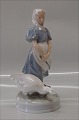 Royal 
Copenhagen 
Peasant girl 
with bird 0527 
RC Large Goose 
girl Chr. 
Thomsen 24 cm . 
In mint ...