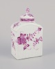 Meissen, Germany. Antique tea caddy hand-painted in purple decoration.