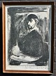 Knudsen, Børge 
L. (1911 - 
1994) Denmark: 
Self-portrait. 
Lithography. 
Signed 1944. 53 
x 40 ...