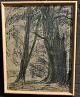 Swane, Sigurd (1879 - 1973) Denmark: Trees. Drawing. Designated on the back. 61 x 47 ...