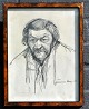 Hossy, Gunnar 
(1925 - 1990) 
Denmark: 
Portrait. 
Drawing. Signed 
1955. 26.5 x 
20.5 cm.
Framed: 29 ...