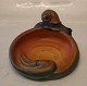 Ipsen 266 V Bowl with snail 7 x 13 cm Godtfred Larsen  1927  Danish Art Pottery
