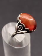 830 silver ring  with amber