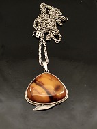 Amber pendant in sterling silver