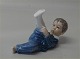 Royal Copenhagen 3580 RC Boy in blue pyjamas on back  6 x 15 cm