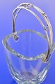Stroemberg 
glass, Sweden.  
Ice bucket of 
blue glass with 
sterling silver 
handle, stamped 
...