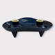 Retro 
candlestick, 
Black & yellow, 
22cm wide, 6cm 
high *With 
slight damage 
to one candle 
sleeve*