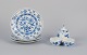 Stadtmeissen, Germany. Three Blue Onion pattern plates and a condiment set. 
Hand-painted porcelain.